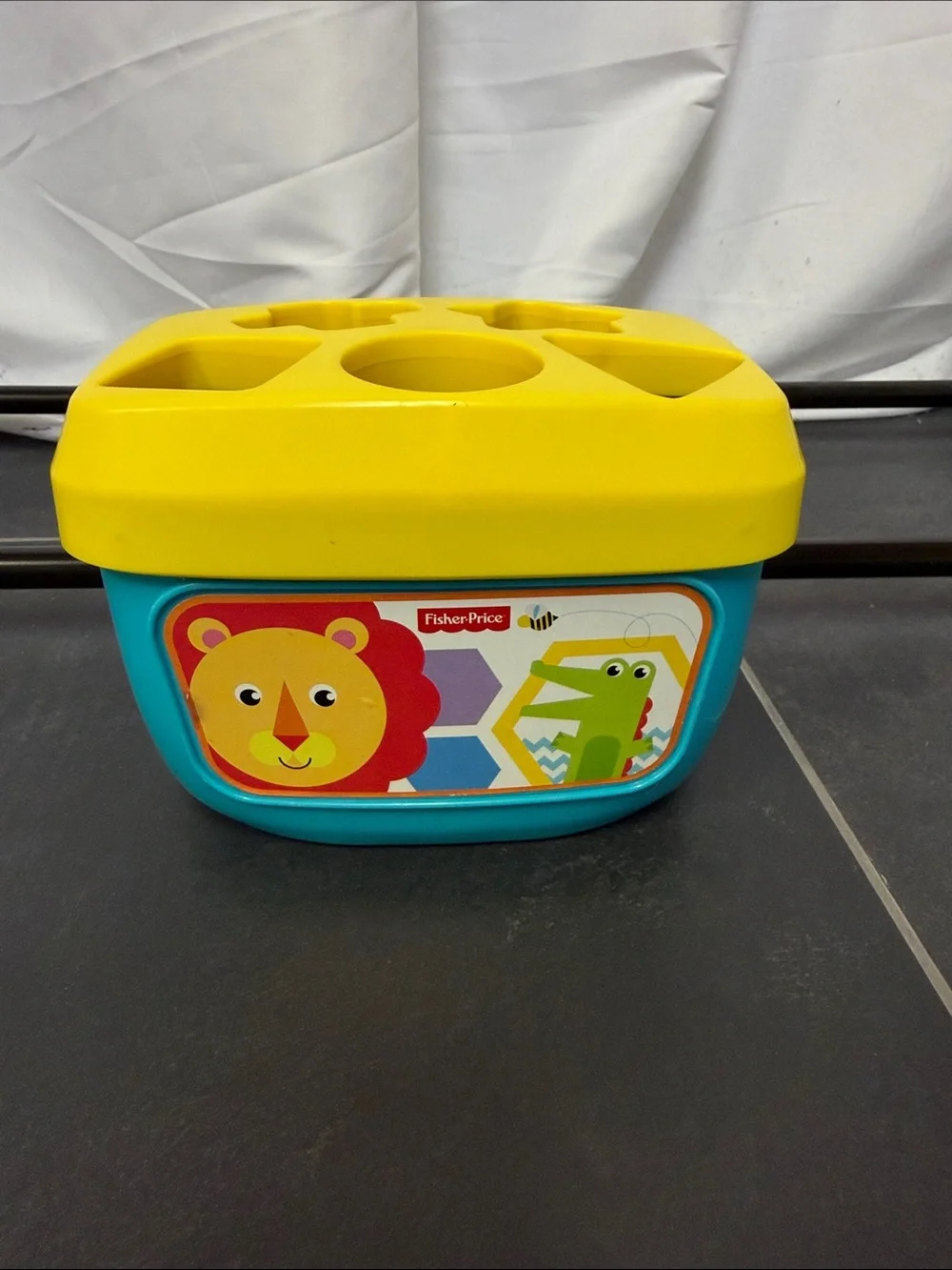 Fisher-Price Baby's First Blocks Shape Sorting Toy with Storage Bucket 10 Pieces